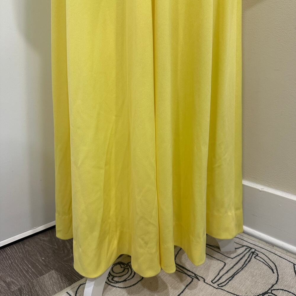 Vintage 1970s Victorian Edwardian Revival Yellow Lace Neck Maxi Dress Costume XS - Picture 11 of 16